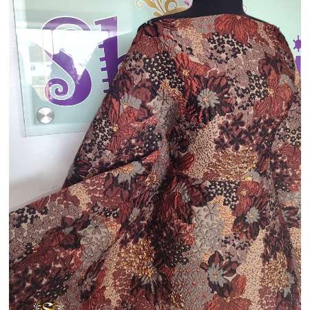 Brown Flowered Brocade-image