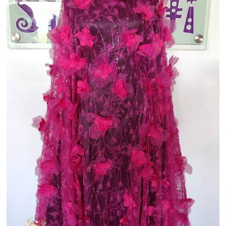 Shaunti Fabrics-Chantilly with 3D Embelishment-image-01