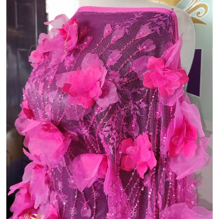 Shaunti Fabrics-Chantilly with 3D Embelishment-image-02