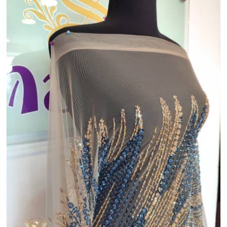 Gold Beaded Lace-image