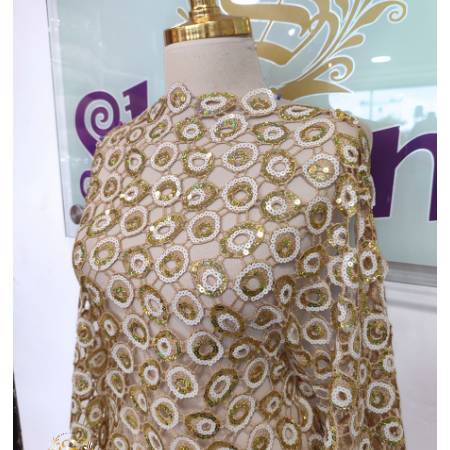 Gold Sequin Lace-image