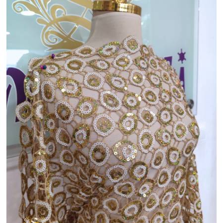 Gold Sequin Lace-image